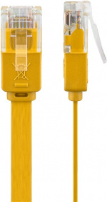 Goobay CAT 6 platt patchkabel, U/UTP, gul kopparledare (CU)