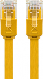 Goobay CAT 6 platt patchkabel, U/UTP, gul kopparledare (CU)