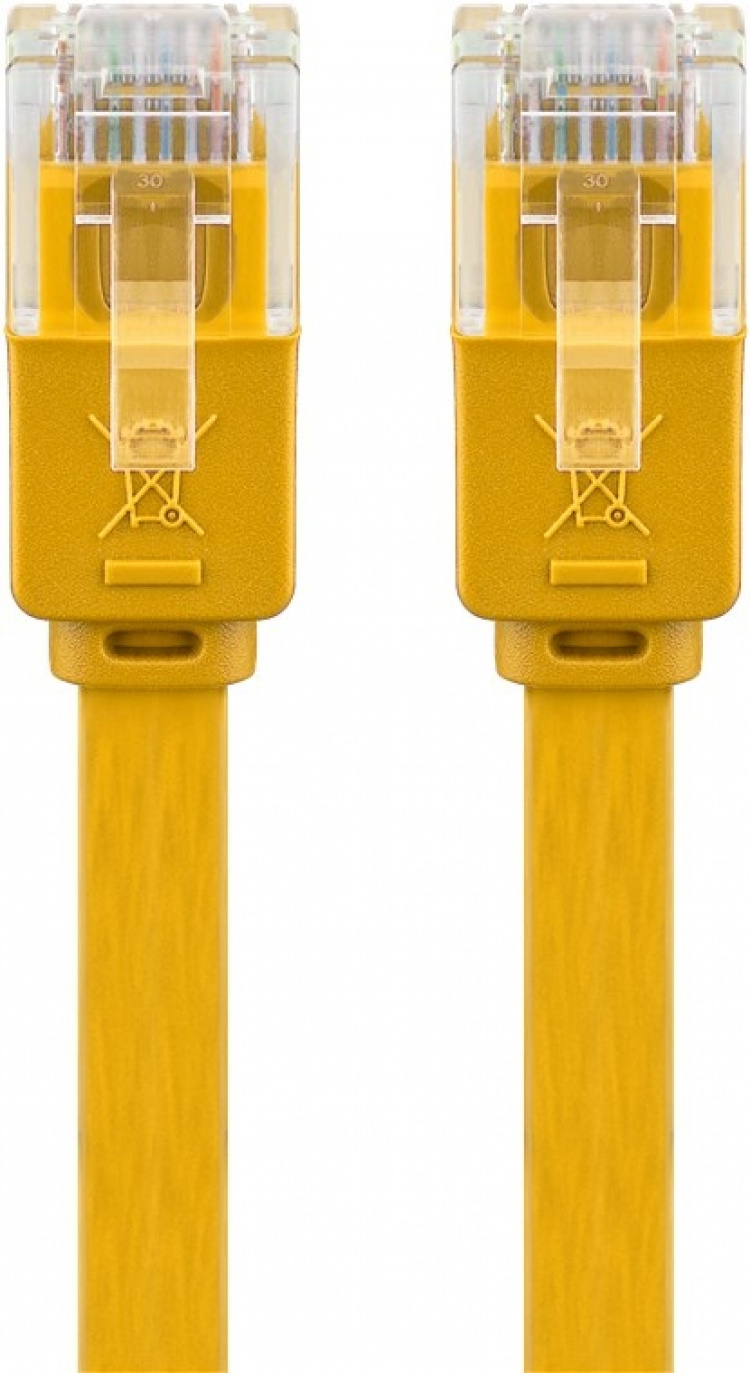 Goobay CAT 6 platt patchkabel, U/UTP, gul kopparledare (CU)