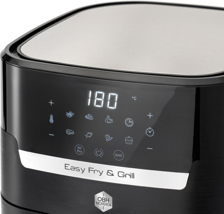 OBH Nordica Easy Fry & Grill Precision -airfryer grillitoiminnolla, musta OBH Nordica Easy Fry & Grill Precision -airfryer grillitoiminnolla, musta
