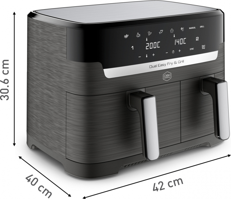 OBH Nordica Dual Easy Fry & Grill -airfryer, 8,3 l OBH Nordica Dual Easy Fry & Grill -airfryer, 8,3 l