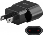 Goobay Nätadapter USA/Japan, svart europlug (typ C, CEE 7/16) > amerikansk/japansk stickkontakt (typ A, NEMA 1-15, 2-polig)