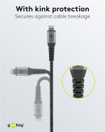 Goobay Lightning till USB-A-textilkabel med metallpluggar 1 m elegant och extra robust anslutningskabel för t.ex. Apple iPhone, iPad (Apple MFi certifierad) Goobay Lightning till USB-A-textilkabel med metallpluggar 1 m elegant och extra robust anslutningskabel för t.ex. Apple iPhone, iPad (Apple MFi certifierad)