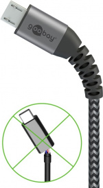 Goobay Micro-USB till USB-A textilkabel med metallkontakter 1 m elegant och extra robust anslutningskabel för enheter med Micro-USB-anslutning Goobay Micro-USB till USB-A textilkabel med metallkontakter 1 m elegant och extra robust anslutningskabel för enheter med Micro-USB-anslutning
