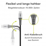 Goobay USB-C™ - USB-A tekstiilikaapeli metallisilla liittimillä 2 m tyylikäs ja erittäin kestävä liitäntäkaapeli laitteisiin, joissa on USB-C™-portti