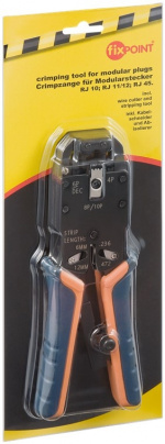 Fixpoint Crimptång för modularkontakter för crimpning av 4-, 6-, 8- och 10-poliga Western-kontakter av typ RJ10, RJ11, RJ12, RJ45 och RJ50 samt DEC
