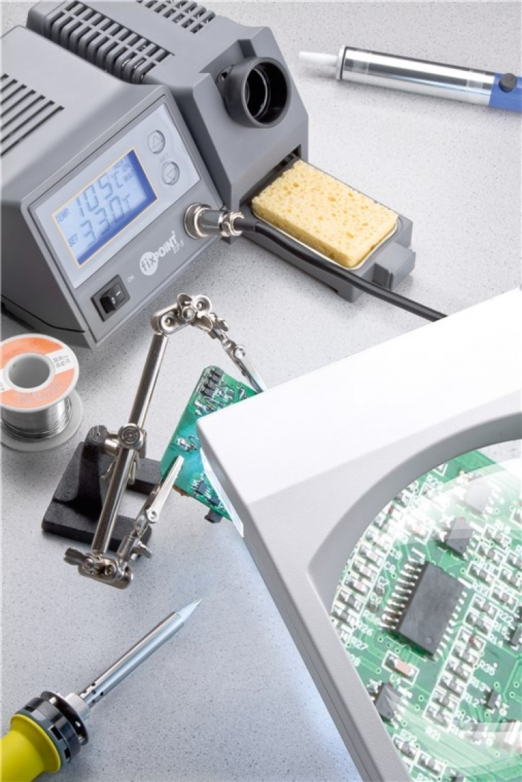 Fixpoint Digital lödstation EP5, 48 W digital lödkolvsats med stor, belyst LCD-display (60 x 30 mm)