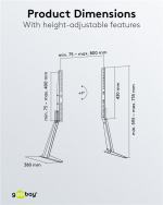 Goobay TV-pöytäjalusta 32-70 tuuman (81-178 cm) televisioille ja näytöille 50 kg:n painoon asti, kallistettava Goobay TV-pöytäjalusta 32-70 tuuman (81-178 cm) televisioille ja näytöille 50 kg:n painoon asti, kallistettava