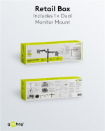 Goobay Dual Monitor Mount Flex 17-32 tuuman (43-81 cm) näytöille tarkoitettu joustava kiinnike