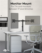 Goobay Dual Monitor Mount Flex 17-32 tuuman (43-81 cm) näytöille tarkoitettu joustava kiinnike