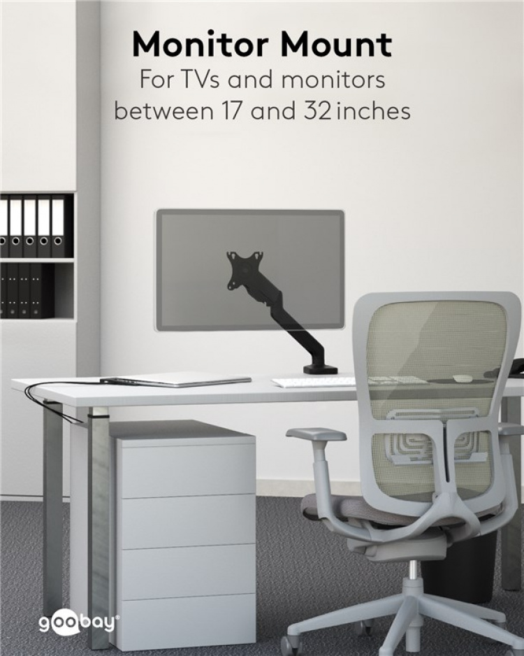 Goobay Skärmfäste med gasfjäder för skärmar mellan 17 och 32 tum (43-81 cm)