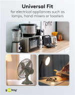 Goobay Skyddskontaktkabel vinklad för montering, 1,8 m, svart Jordkontaktkontaktplugg (typ F, CEE 7/7) > Lösa kabeländar