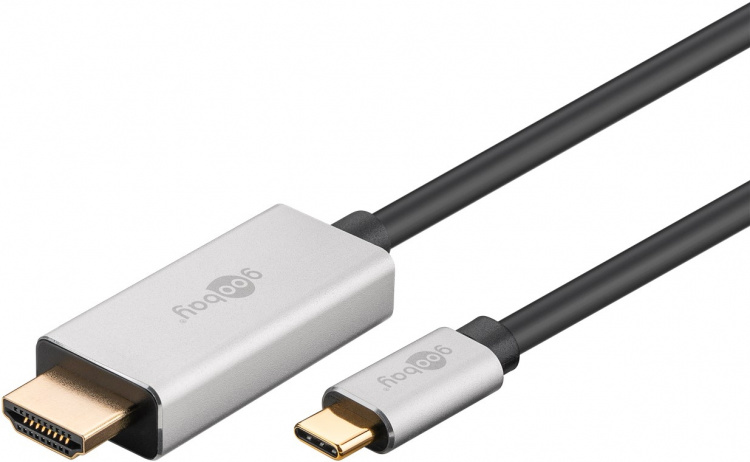 Goobay USB-C™ till HDMI™-adapterkabel, 2 m USB-C™-kontakt > HDMI™-kontakt (typ A) Goobay USB-C™ till HDMI™-adapterkabel, 2 m USB-C™-kontakt > HDMI™-kontakt (typ A)