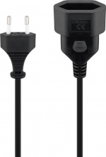 Goobay Förlängningskabel Europlug, 2 m, svart Europlug (typ C, CEE 7/16) > Europeiskt uttag