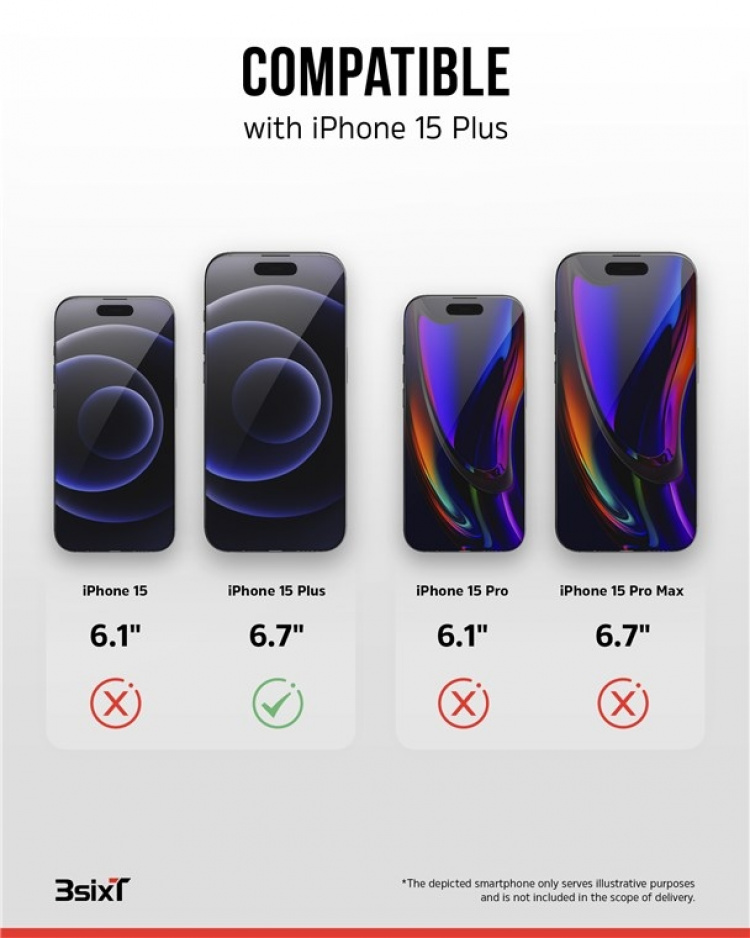 Impact Zero mobilskal 3in1-set kompatibel med Apple iPhone 15 Plus, transparent