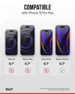 Impact Zero mobilskal 3in1-set kompatibel med Apple iPhone 15 Pro Max, transparent