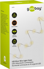 Goobay Ljusslinga med silvertråd och 20 LED-lampor, inkl. timer stämningsfull ljusdekoration för inomhusbruk Goobay Ljusslinga med silvertråd och 20 LED-lampor, inkl. timer stämningsfull ljusdekoration för inomhusbruk