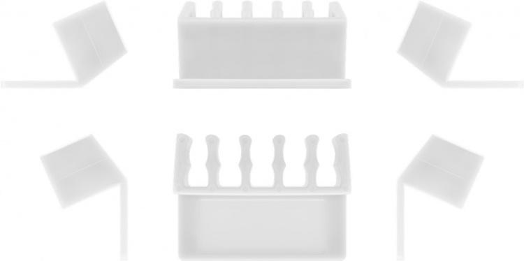 Goobay Kabelhantering 5 urtag, vit 2-pack för att ordna och fästa, avtagbar Goobay Kabelhantering 5 urtag, vit 2-pack för att ordna och fästa, avtagbar