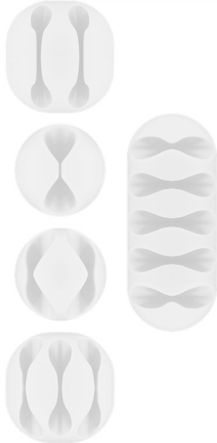 Goobay Kabelhanteringssats, vit 5-pack för att ordna och fästa, avtagbar Goobay Kabelhanteringssats, vit 5-pack för att ordna och fästa, avtagbar
