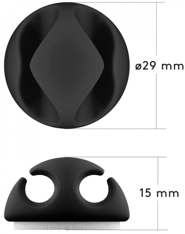 Goobay Kabelhanteringssats, svart 5-pack för att ordna och fästa, avtagbar Goobay Kabelhanteringssats, svart 5-pack för att ordna och fästa, avtagbar