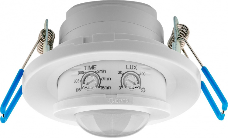 Goobay Infraröd rörelsedetektor för infälld montering i taket, 360°-detektion, 8 m räckvidd, för inomhusbruk (IP20), LED-anpassad Goobay Infraröd rörelsedetektor för infälld montering i taket, 360°-detektion, 8 m räckvidd, för inomhusbruk (IP20), LED-anpassad