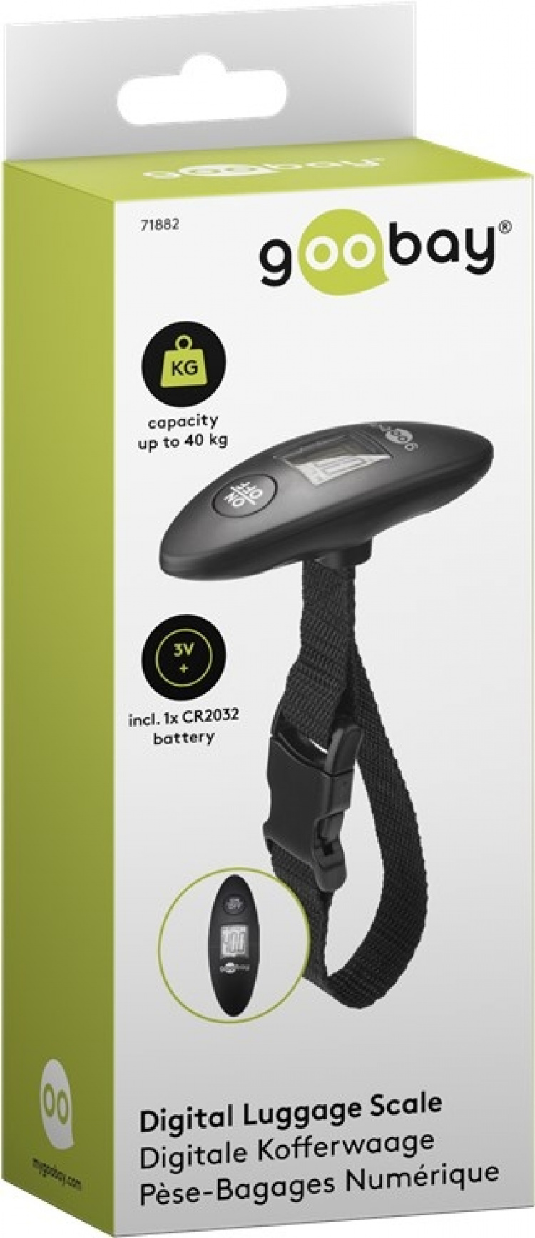 Goobay Digitaalinen matkatavaravaaka jopa 40 kg:n painolle Goobay Digitaalinen matkatavaravaaka jopa 40 kg:n painolle