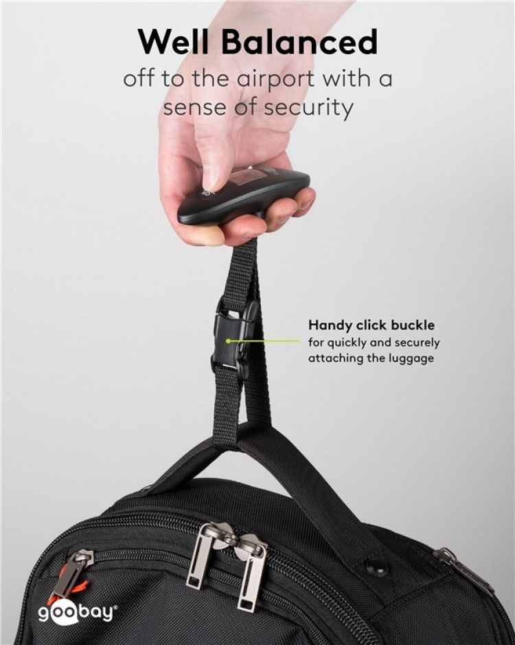 Goobay Digitaalinen matkatavaravaaka jopa 40 kg:n painolle Goobay Digitaalinen matkatavaravaaka jopa 40 kg:n painolle