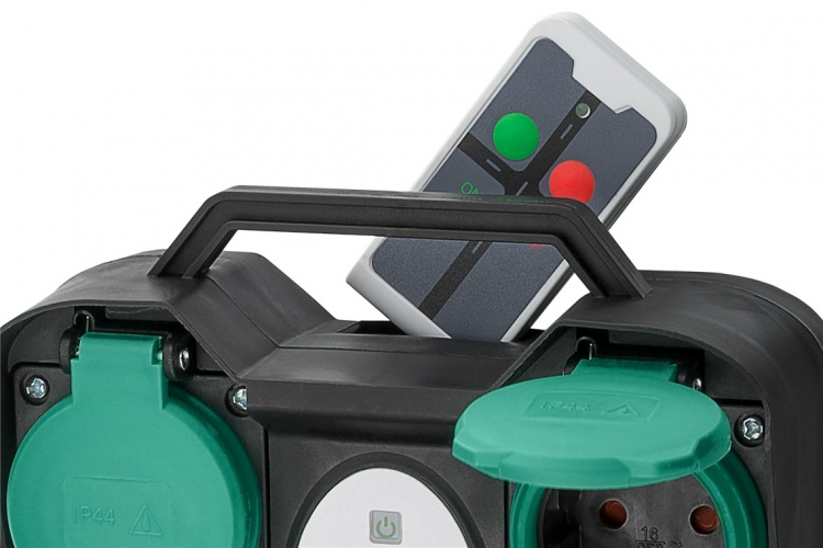 Goobay Dubbelt grenuttag för utomhusbruk med fjärrkontroll särskilt lämplig för utomhusbruk, stänkskydd (IP44) Goobay Dubbelt grenuttag för utomhusbruk med fjärrkontroll särskilt lämplig för utomhusbruk, stänkskydd (IP44)