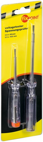 Fixpoint Spänningsprovare, set med 2 st., 140 mm och 190 mm lämplig för spänningar mellan 200 V och 250 V