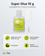 Goobay Superglue 10 g sopii monille alustoille Goobay Superglue 10 g sopii monille alustoille