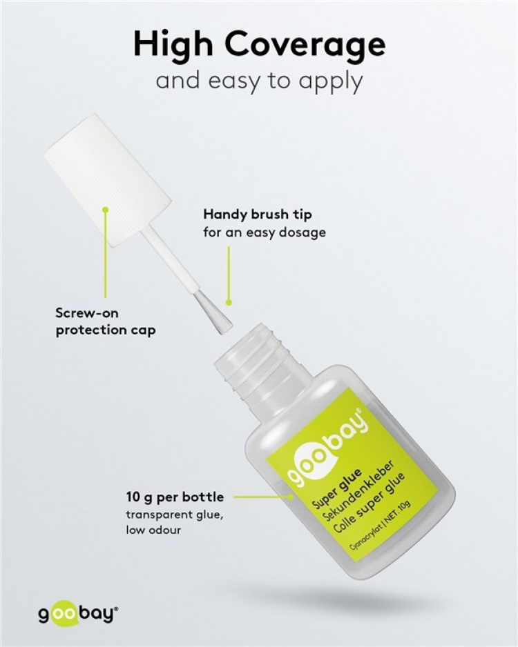 Goobay Superglue 10 g sopii monille alustoille Goobay Superglue 10 g sopii monille alustoille