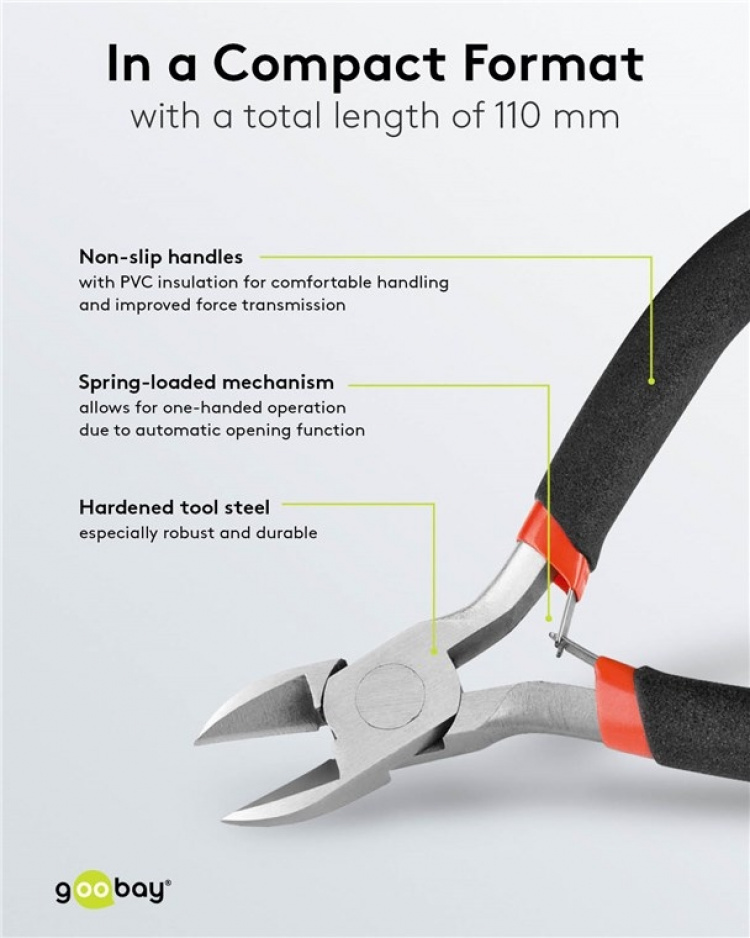 Goobay Sidavbitare, 110 mm perfekt för elektriker och finmekaniker Goobay Sidavbitare, 110 mm perfekt för elektriker och finmekaniker