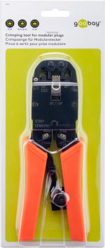 Goobay Crimptång för modularkontakter, kompakt version för crimpning av 4-, 6-, 8- och 10-poliga Western-kontakter av typ RJ10, RJ11, RJ12, RJ45 och RJ50 samt DEC