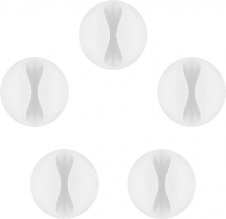 Goobay Kabelhantering 1 urtag, vit 5-pack för att ordna och fästa, avtagbar Goobay Kabelhantering 1 urtag, vit 5-pack för att ordna och fästa, avtagbar