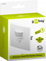 Goobay Infraröd rörelsedetektor för infälld väggmontering, 160° detektion, 9 m räckvidd, för inomhusbruk (IP20), LED-anpassad Goobay Infraröd rörelsedetektor för infälld väggmontering, 160° detektion, 9 m räckvidd, för inomhusbruk (IP20), LED-anpassad