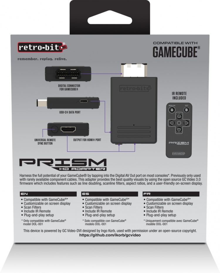 Retro-Bit Prism HD Adapter -videoadapteri, Nintendo Gamecube