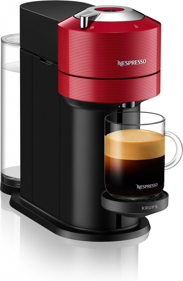 Krups Nespresso Vertuo Next -kapselikeitin, musta/punainen