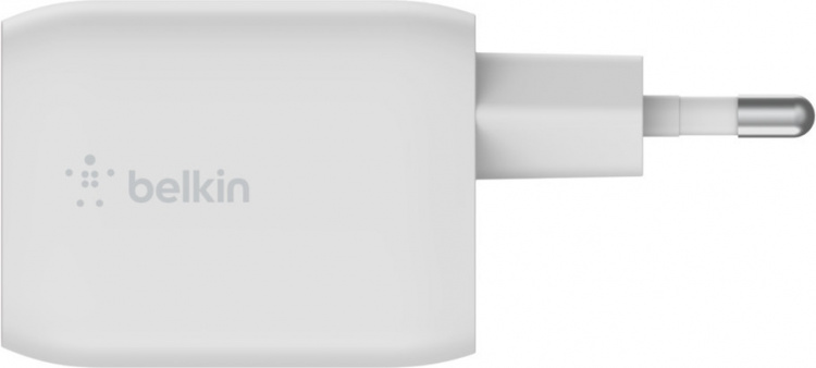 Belkin Boost Charge Pro Dual Port USB-C GaN 65 W PD 3.0 -verkkovirtalaturi, valkoinen