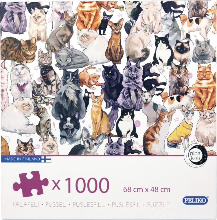 Peliko Kissat -palapeli, 1000 palaa