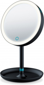 Beurer BS 45 meikkipeili, musta 17,5 cm, LED-valolla ja suurentavalla peilillä, paristokäyttöinen