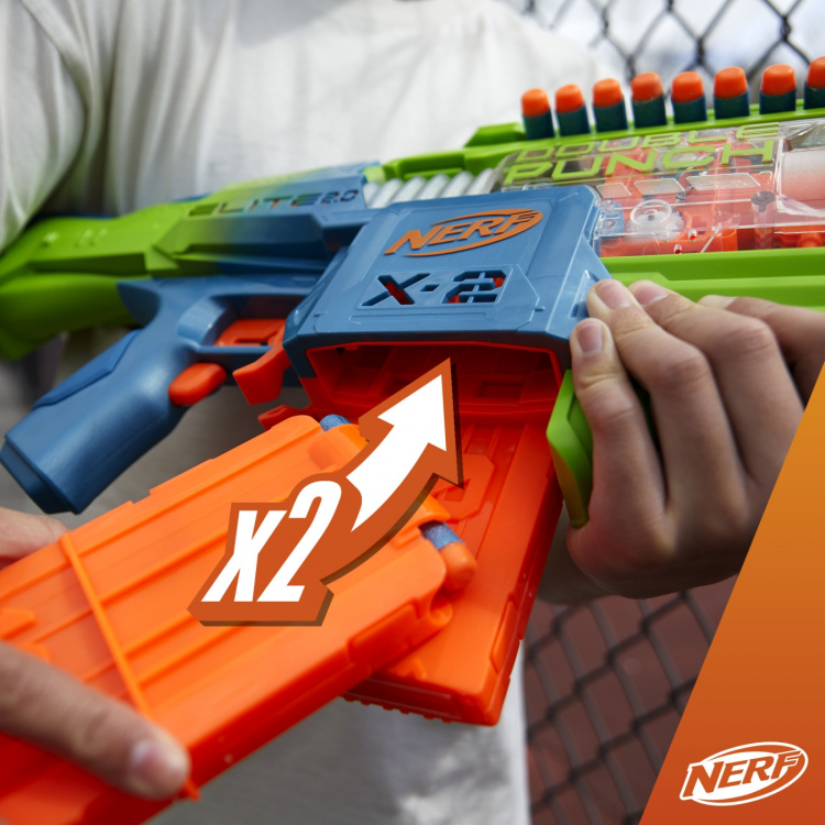 Nerf Elite 2.0 Blaster Double Punch - vaahtomuoviammusase Nerf Elite 2.0 Blaster Double Punch - vaahtomuoviammusase