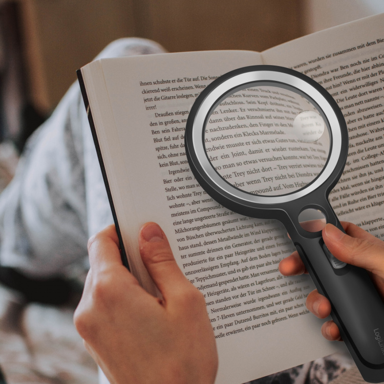 LogiLink Förstoringsglas Ø9cm med LED-belysning