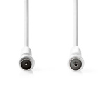 Nedis Koaksiaalikaapeli | IEC (Coax) Uros | IEC (Coax) Naaras | Niklattu | 120 dB | 75 Ohm | Nelinkertainen suojaus | 2.00 m | Pyöreä | PVC | Valkoinen | Label
