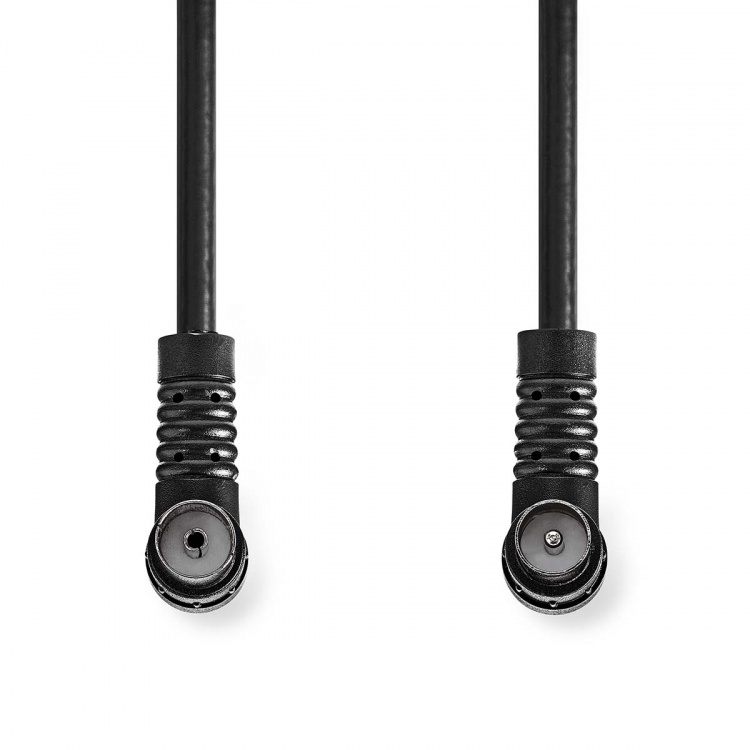 Nedis Koaksiaalikaapeli | IEC (Coax) Uros | IEC (Coax) Naaras | Niklattu | 120 dB | 75 Ohm | Nelinkertainen suojaus | 1.50 m | Pyöreä | PVC | Musta | Label