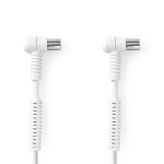 Nedis Koaksiaalikaapeli | IEC (Coax) Uros | IEC (Coax) Naaras | Niklattu | 120 dB | 75 Ohm | Nelinkertainen suojaus | 1.50 m | Pyöreä | PVC | Valkoinen | Label