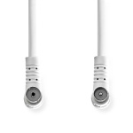 Nedis Koaksiaalikaapeli | IEC (Coax) Uros | IEC (Coax) Naaras | Niklattu | 120 dB | 75 Ohm | Nelinkertainen suojaus | 1.50 m | Pyöreä | PVC | Valkoinen | Label