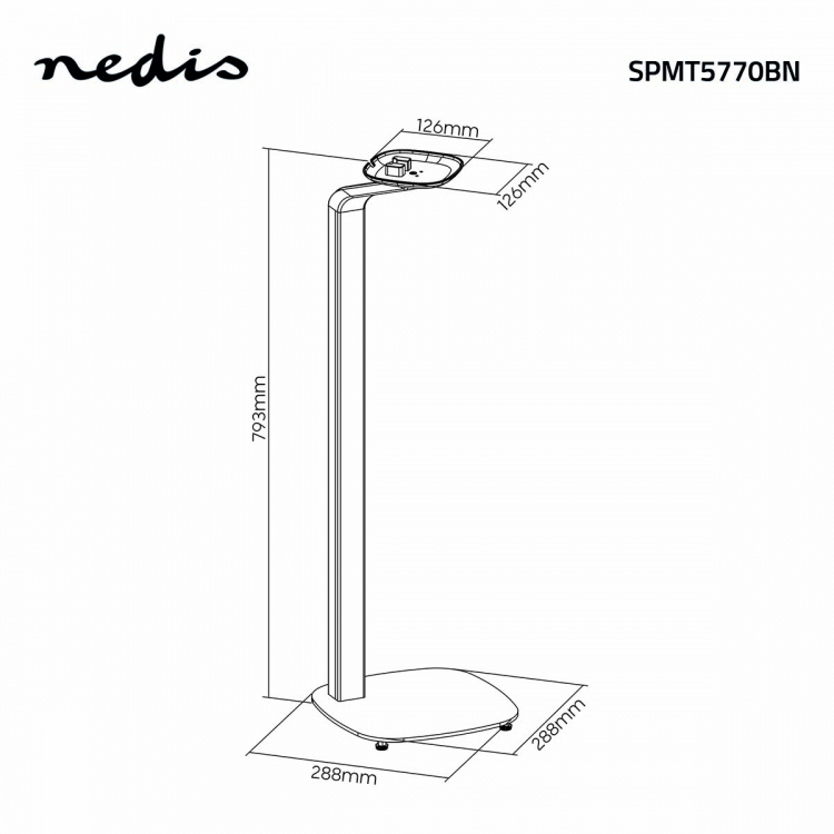 Nedis Kaiutinteline | Sopii käytettäväksi: Sonos® One SL™ / Sonos® One™ / Sonos® PLAY:1™ | Teline | 10 kg | Kiinteä | Metalli / Puu | Musta / Ruskea Nedis Kaiutinteline | Sopii käytettäväksi: Sonos® One SL™ / Sonos® One™ / Sonos® PLAY:1™ | Teline | 10 kg | Kiinteä | Metalli / Puu | Musta / Ruskea