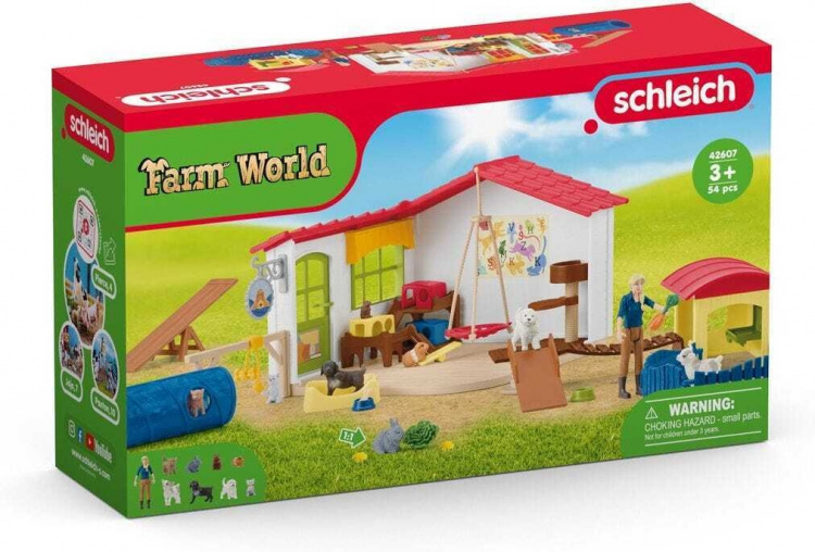Schleich Farm World 42607 Lemmikkihotelli leikkisetti