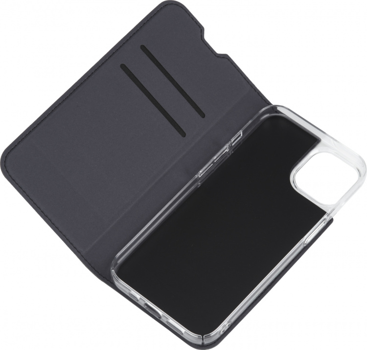 FoneKit BookCase -suojakotelo, iPhone 15, musta