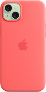 Apple iPhone 15 Plus silikonikuori MagSafella, guavanpinkki